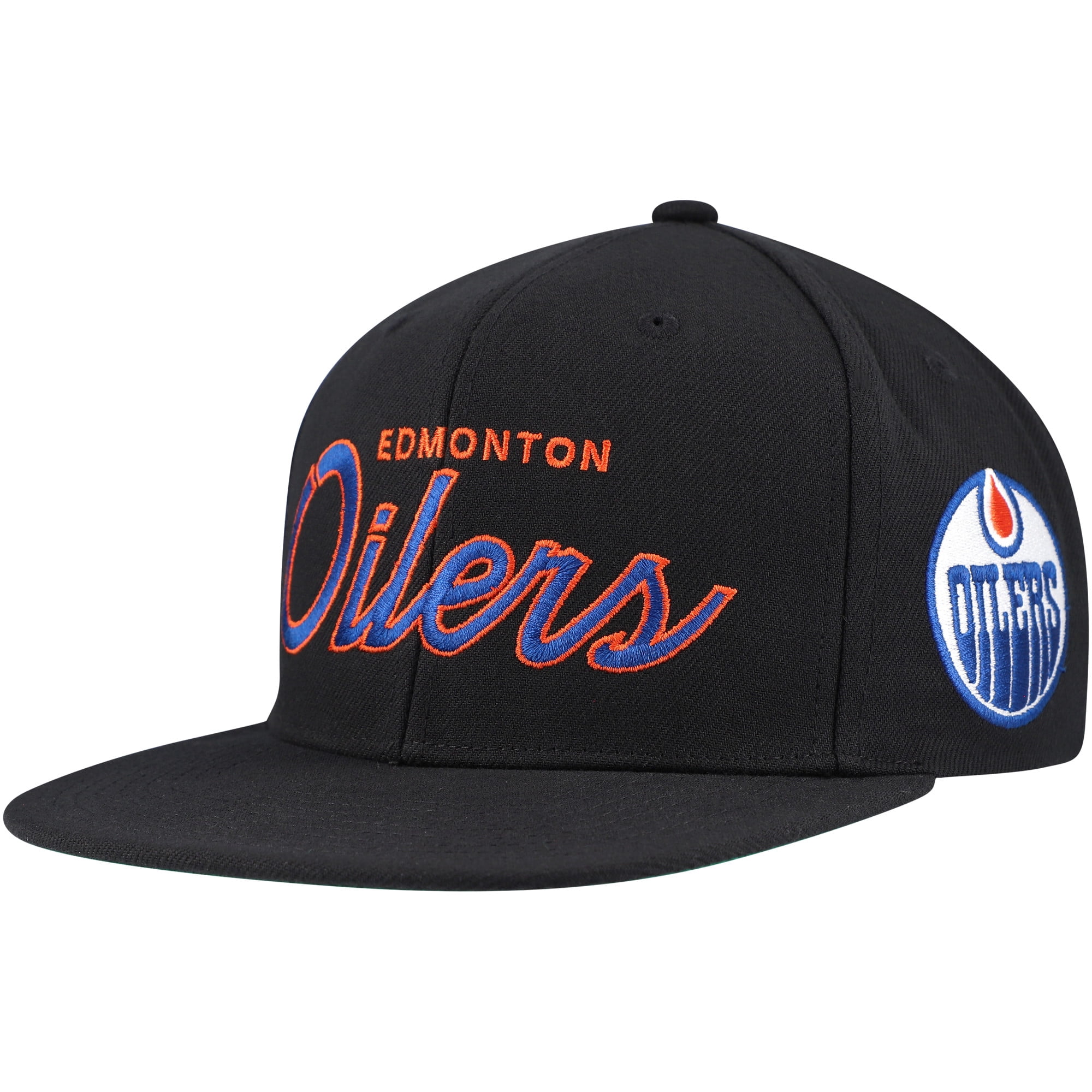 Men's Mitchell & Ness Black Edmonton Oilers Core Team Script 2.0 ...
