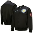 thumbnail image 1 of Men's Mitchell & Ness Black Golden State Warriors Blackout Collection Vintage Full-Snap Satin Jacket, 1 of 7