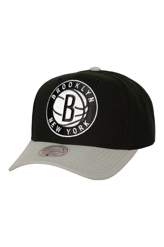 Men's Mitchell & Ness Black/Gray Brooklyn Nets Soul XL Logo Pro Crown Snapback Hat