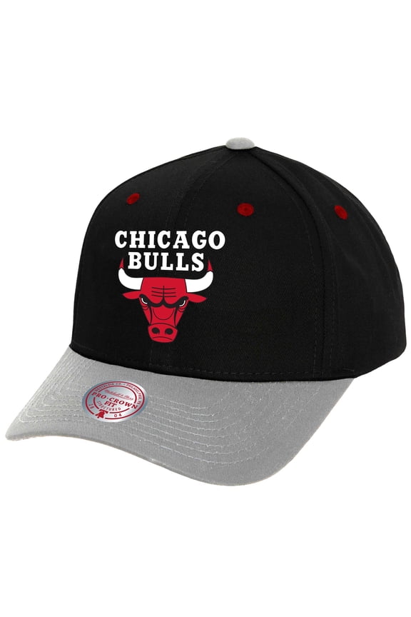 Men's Mitchell & Ness Black/Gray Chicago Bulls Pro Crown Adjustable Hat
