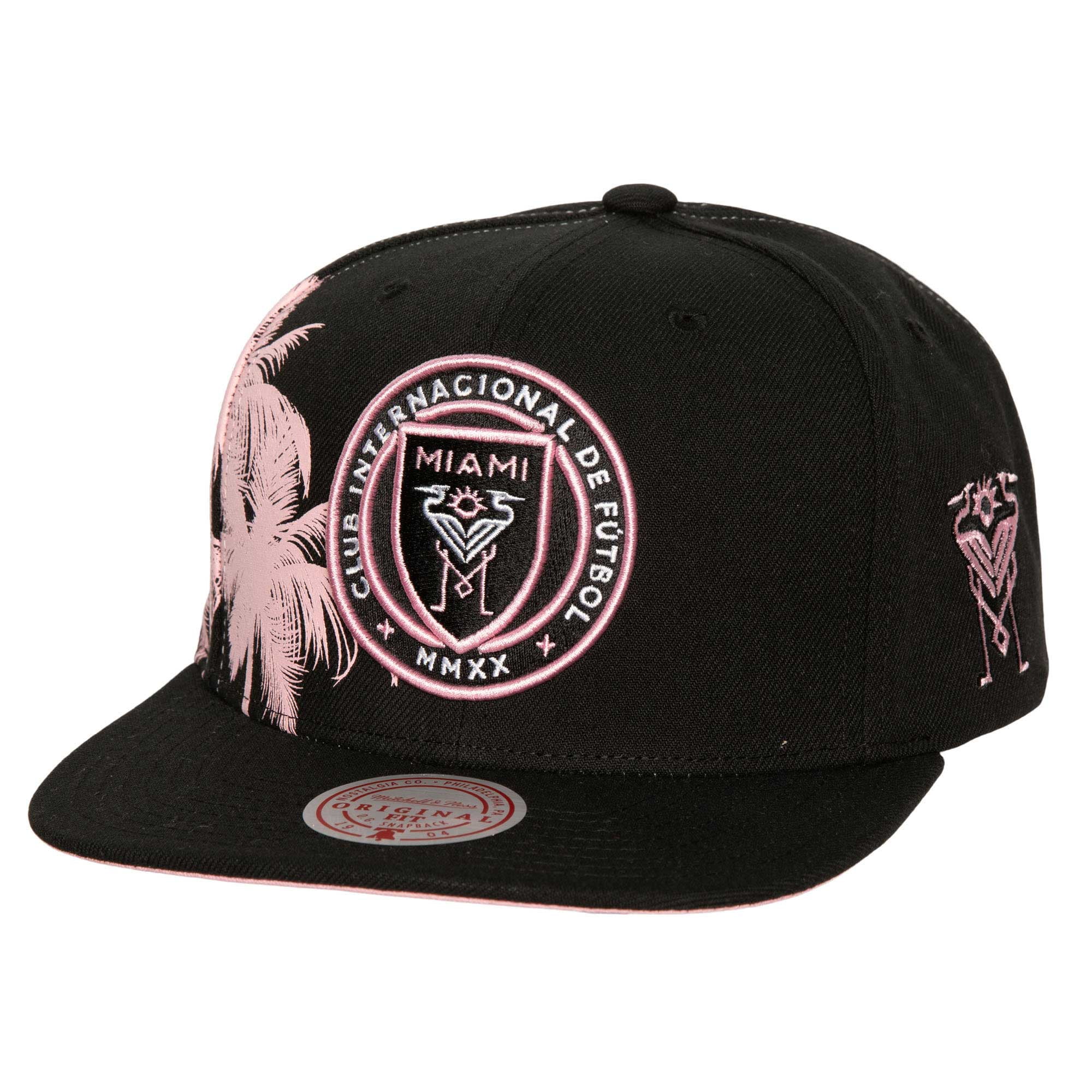 Men's Mitchell & Ness Black Inter Miami CF Palm Tree Snapback Hat