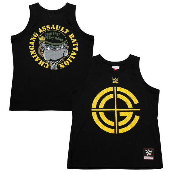 Men's Mitchell & Ness Black John Cena Bulldog Crosshairs Tank Jersey