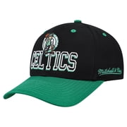 Mens Mitchell & Ness Black/Kelly Green Boston Celtics Backside Script 2-Tone Pro Crown Adjustable Hat