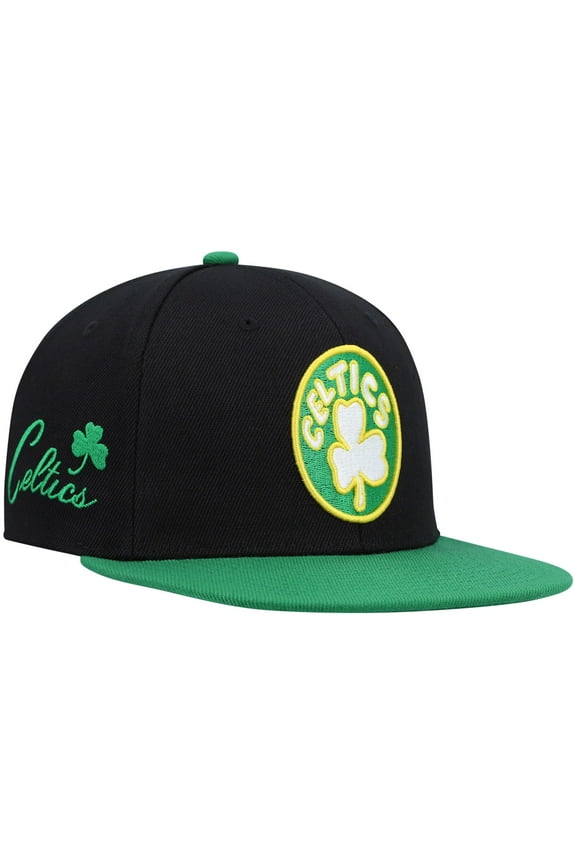 Men's Mitchell & Ness Black/Kelly Green Boston Celtics Hardwood Classics Snapback Hat