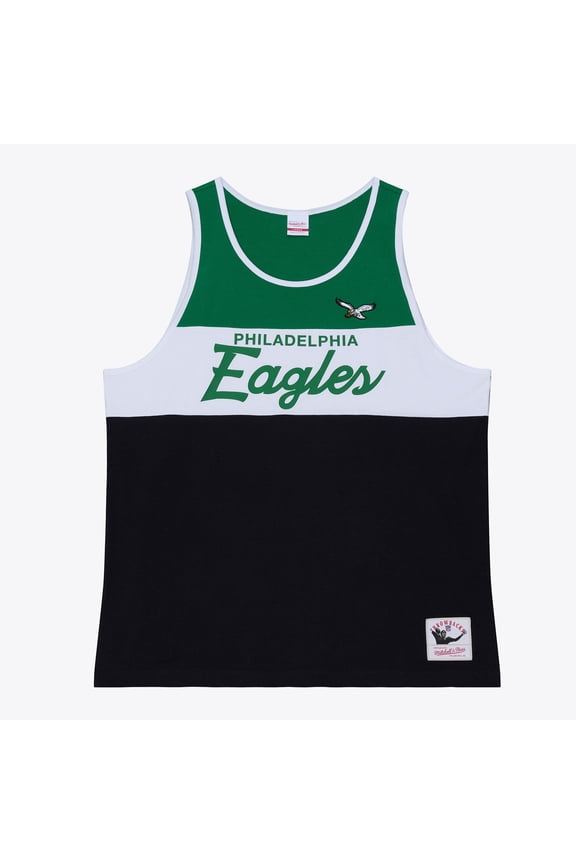 Men's Mitchell & Ness  Black/Kelly Green Philadelphia Eagles Head Coach Tank Top