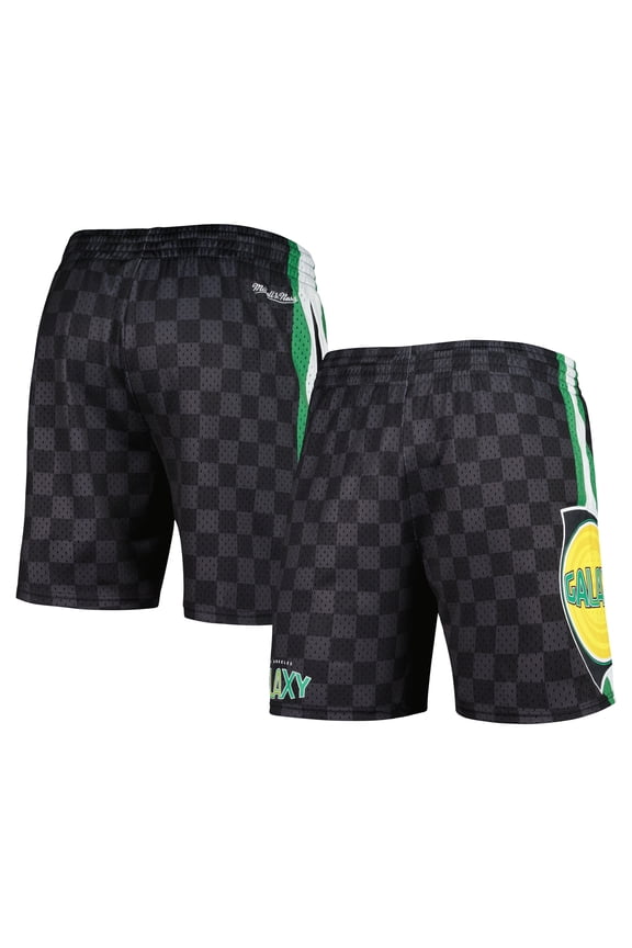Men's Mitchell & Ness Black LA Galaxy City Mesh Shorts
