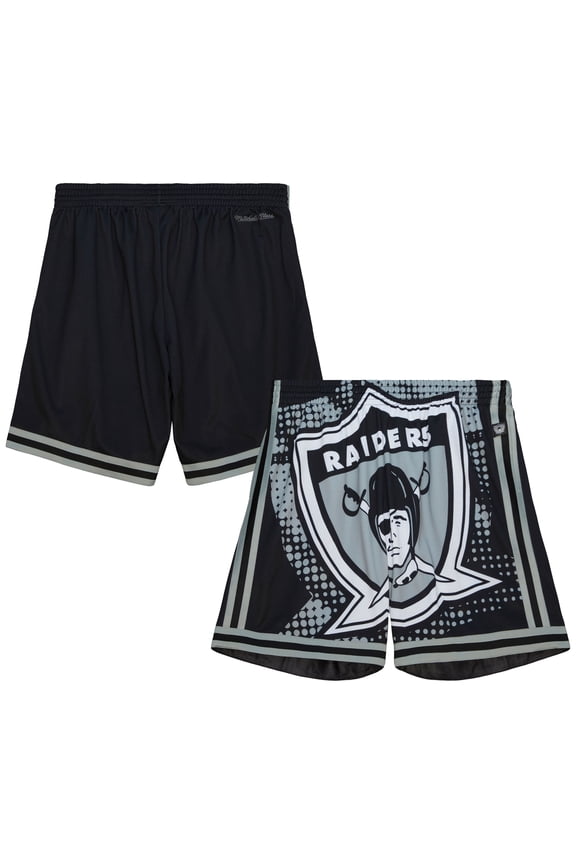 Men's Mitchell & Ness Black Las Vegas Raiders Big Face 7.0 Fashion Shorts