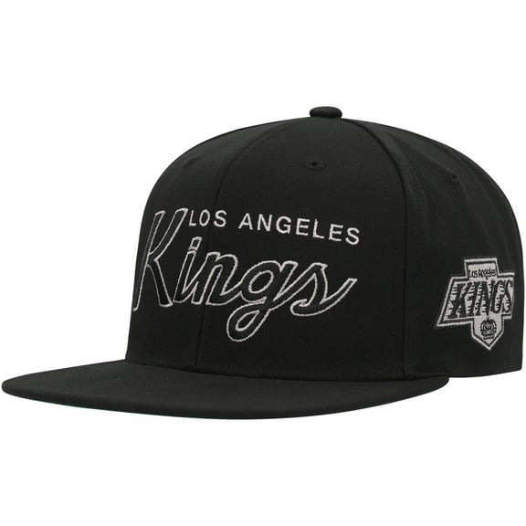 Men's Mitchell & Ness Black Los Angeles Kings Core Team Script 2.0 Snapback Hat