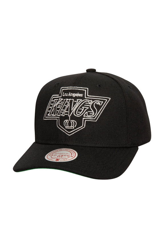 Men's Mitchell & Ness Black Los Angeles Kings Soul Strike Neon Logo Pro Crown Adjustable Hat