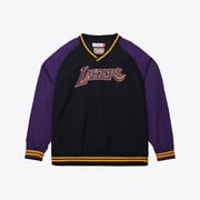 Mens Mitchell & Ness Black Los Angeles Lakers Classic V-Neck Raglan Pullover