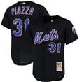 thumbnail image 1 of Men's Mitchell & Ness Mike Piazza Black New York Mets Cooperstown Collection Mesh Batting Practice Button-Up Jersey, 1 of 3