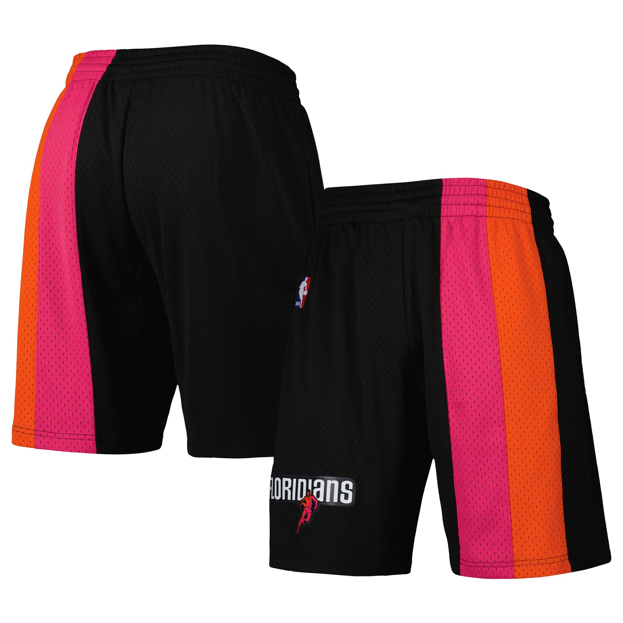 Miami Heat Mitchell & Ness Hardwood Classics Primary Logo Swingman Shorts -  Black