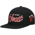 thumbnail image 1 of Men's Mitchell & Ness Black Miami Heat Hardwood Classics Script 2.0 Snapback Hat, 1 of 5