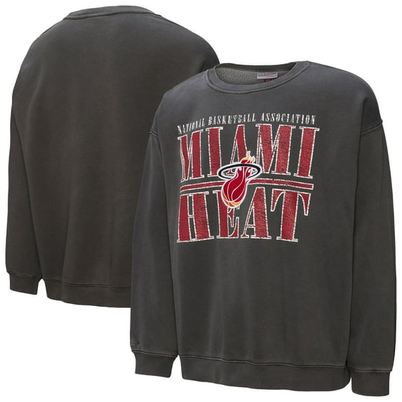 Men's Mitchell & Ness Black Miami Heat NBA Downtown Collection Fleece Sweatshirt