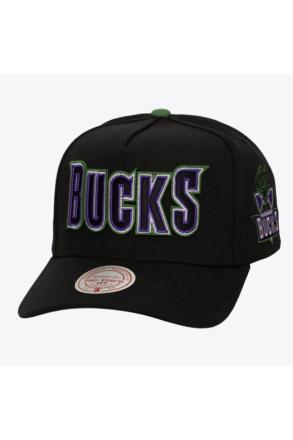 Men's Mitchell & Ness  Black Milwaukee Bucks Class Act Pro Snapback Hat