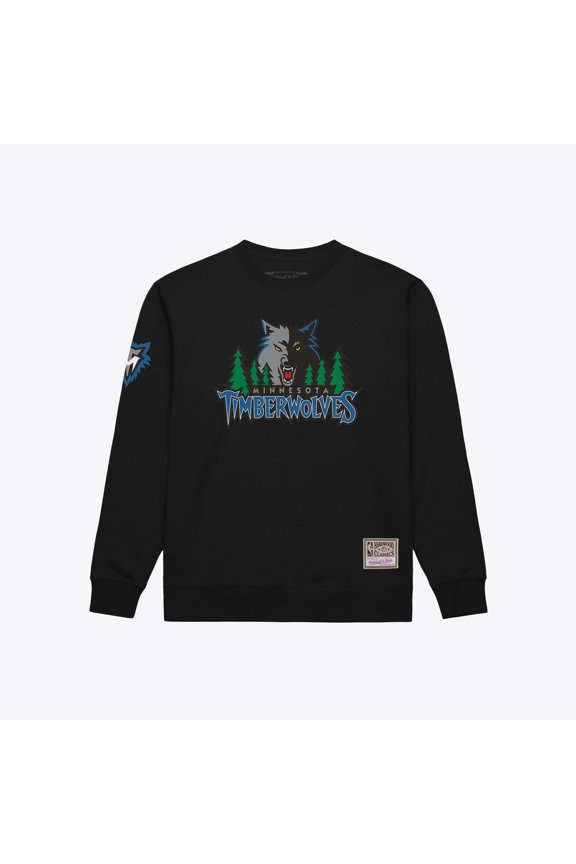 Men's Mitchell & Ness Black Minnesota Timberwolves Duel Logos Sweatshirt
