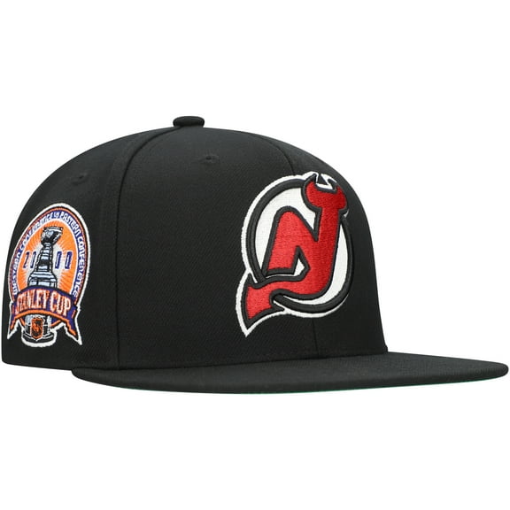 Men's Mitchell & Ness Black New Jersey Devils Core Top Spot Snapback Hat