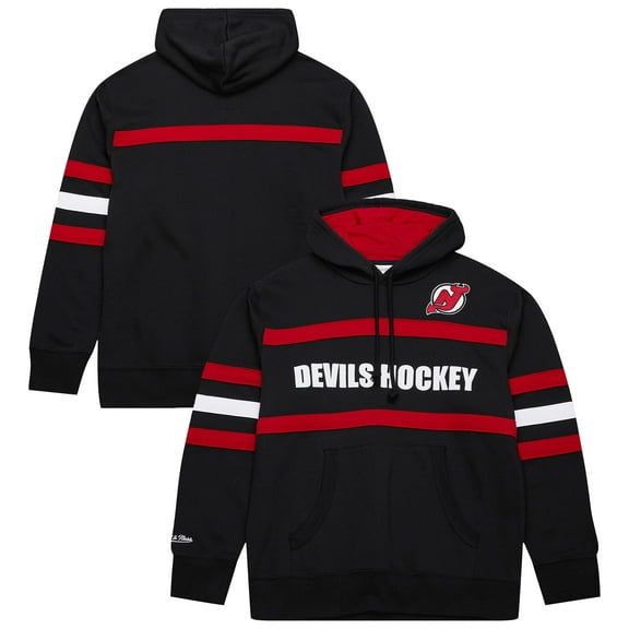 Men's Mitchell & Ness Black New Jersey Devils Head Coach Slogan Pullover Hoodie