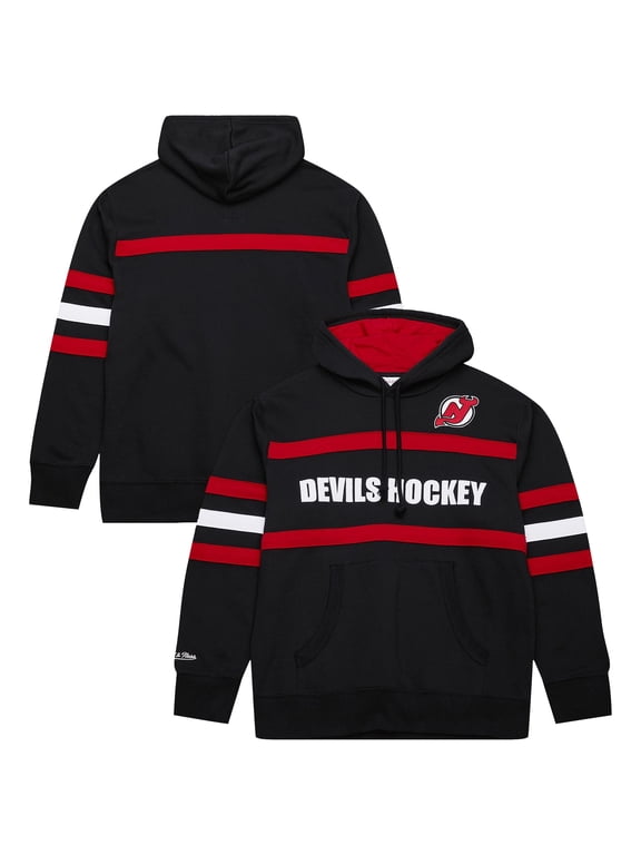 Men's Mitchell & Ness Black New Jersey Devils Head Coach Slogan Pullover Hoodie
