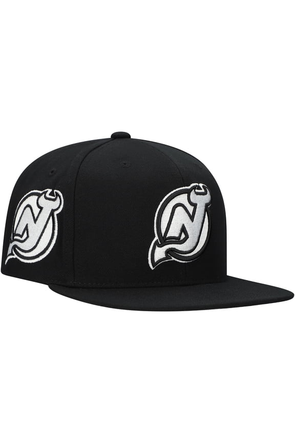 Men's Mitchell & Ness Black New Jersey Devils Team Snapback Hat