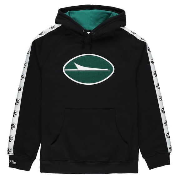 Men's Mitchell & Ness Black New York Jets In London Big Logo Raglan Hoodie