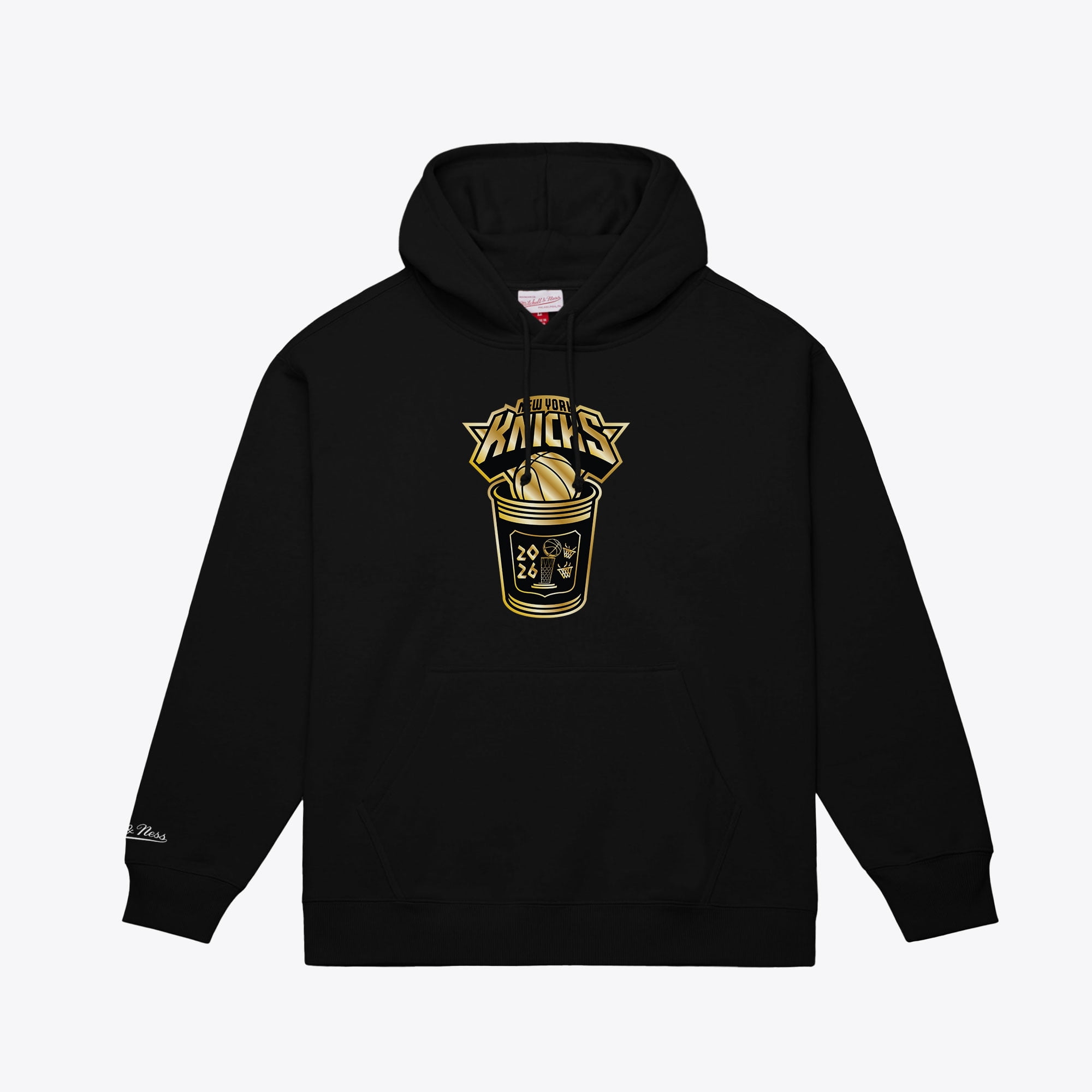 knosis メタルロゴ ジップパーカー L Men's Mitchell & Ness Black New York Knicks 2026 NBA Finals
