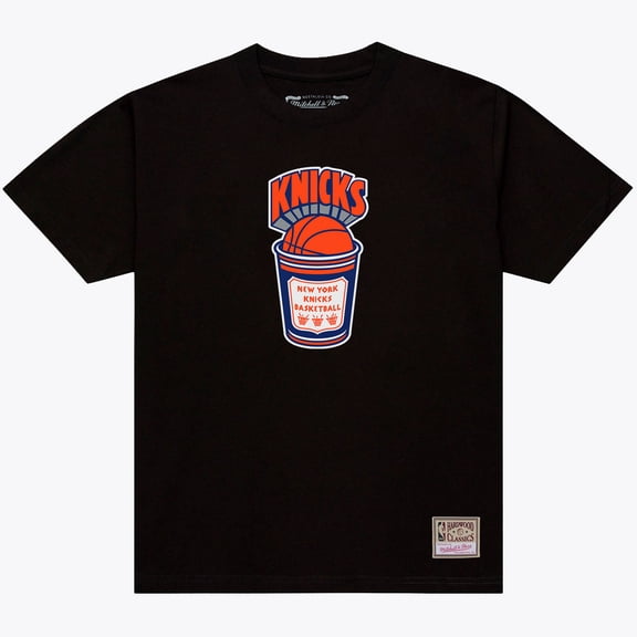 Men's Mitchell & Ness Black New York Knicks Coffee Cup T-Shirt