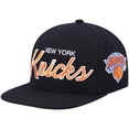 thumbnail image 1 of Men's Mitchell & Ness Black New York Knicks Hardwood Classics Script 2.0 Snapback Hat, 1 of 5