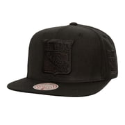 Mens Mitchell & Ness Black New York Rangers Soul Strike Pearl Tonal Snapback Hat