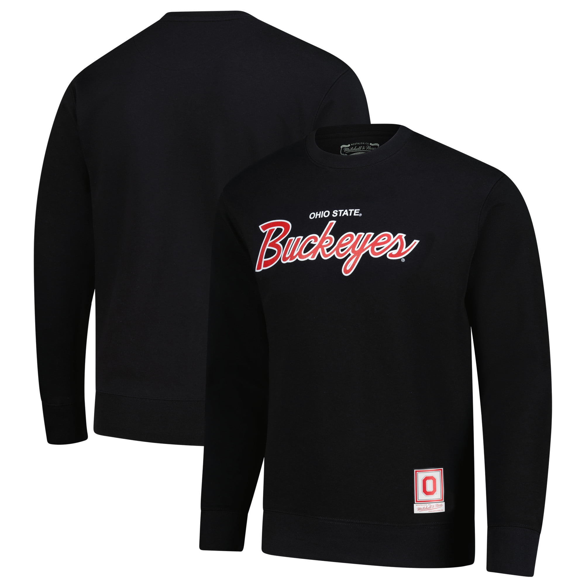 Men's Mitchell & Ness Black Ohio State Buckeyes Elite Script Pullover ...