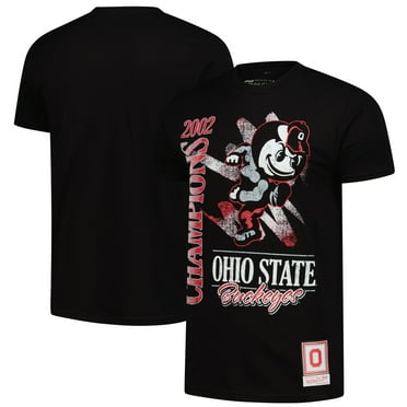 Men's Mitchell & Ness  Black Ohio State Buckeyes Retro Brush Mineral Wash T-Shirt