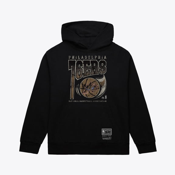 Men's Mitchell & Ness Black Philadelphia 76ers Ball Out Hoodie