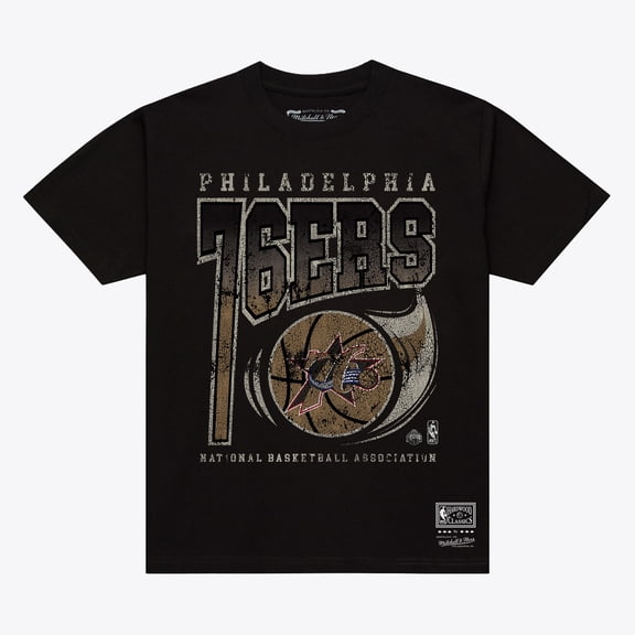Men's Mitchell & Ness Black Philadelphia 76ers Ball Out T-Shirt