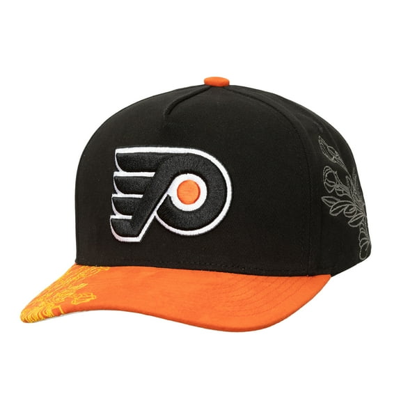 Mitchell & Ness Black/Orange Philadelphia Flyers May Flowers Pro Crown Adjustable Hat