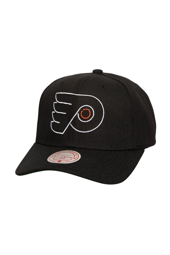 Men's Mitchell & Ness Black Philadelphia Flyers Soul Strike Neon Logo Pro Crown Adjustable Hat