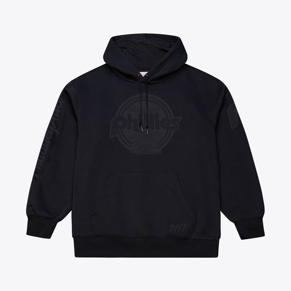 Men's Mitchell & Ness Black Philadelphia Phillies Phantom Fleece Hoodie