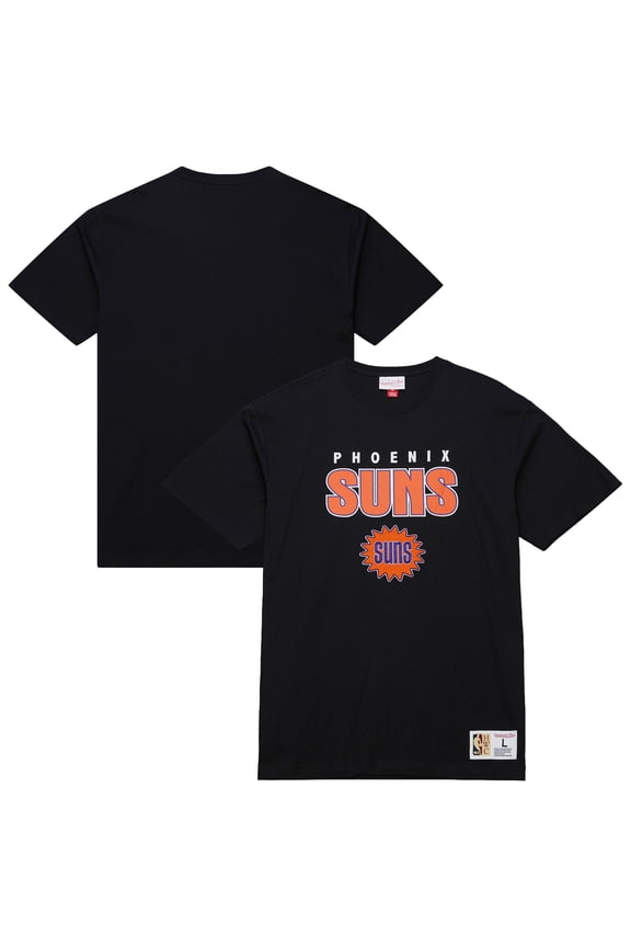 Men's Mitchell & Ness Black Phoenix Suns Hardwood Classics Throw It Back Premium T-Shirt