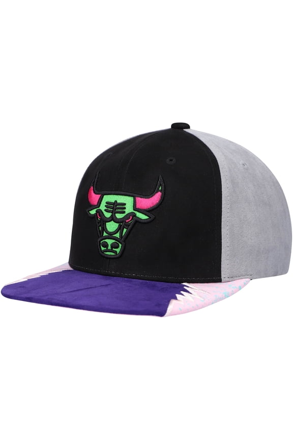 Men's Mitchell & Ness Black/Pink Chicago Bulls Day 5 Snapback Hat