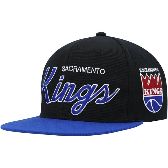 Men's Mitchell & Ness Black Sacramento Kings Hardwood Classics MVP Team Script 2.0 Snapback Hat