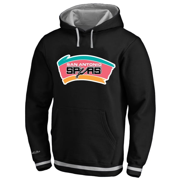 Men's Mitchell & Ness Black San Antonio Spurs Big & Tall Hardwood Classics Hoodie