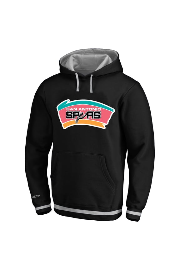 Men's Mitchell & Ness Black San Antonio Spurs Big & Tall Hardwood Classics Hoodie