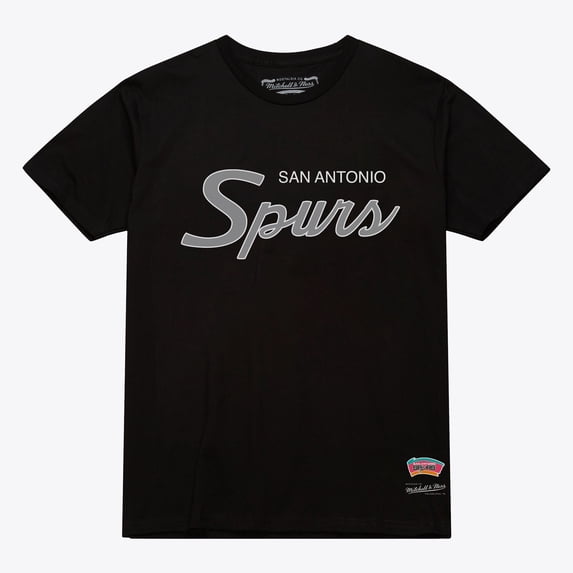 Men's Mitchell & Ness Black San Antonio Spurs Vintage Wordmark T-Shirt