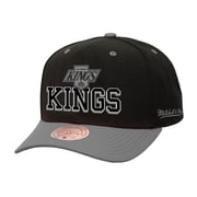 Mens Mitchell & Ness Black/Silver Los Angeles Kings Backside Script Two-Tone Pro Crown Adjustable Hat