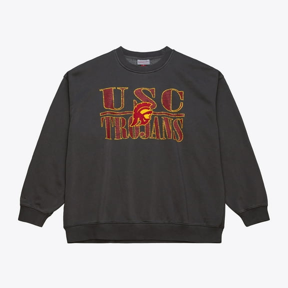 Men's Mitchell & Ness Charcoal USC Trojans Downtown Fleece Sweatshirt