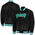 thumbnail image 1 of Men's Mitchell & Ness Black Vancouver Grizzlies Hardwood Classics  Throwback Wordmark Raglan Full-Snap Jacket, 1 of 3