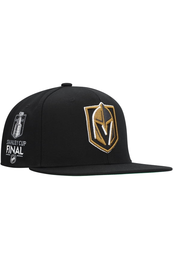 Men's Mitchell & Ness Black Vegas Golden Knights Core Top Spot Snapback Hat