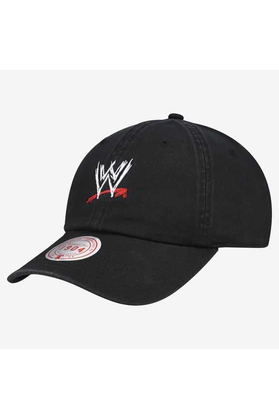 Men's Mitchell & Ness Black WWE Scratch Logo Core Adjustable Hat