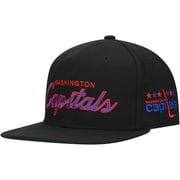 Mens Mitchell & Ness Black Washington Capitals Core Team Script 2.0 Snapback Hat