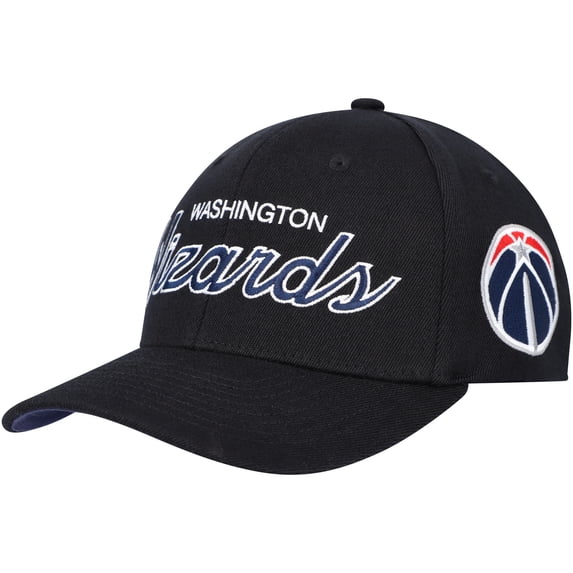 Men's Mitchell & Ness Black Washington Wizards MVP Team Script 2.0 Stretch Snapback Hat - OSFA