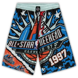 NBA Mitchell & Ness 1996 All-Star Game Hardwood Classics Big & Tall  Jumbotron 2.0 Shorts - Teal/Pink